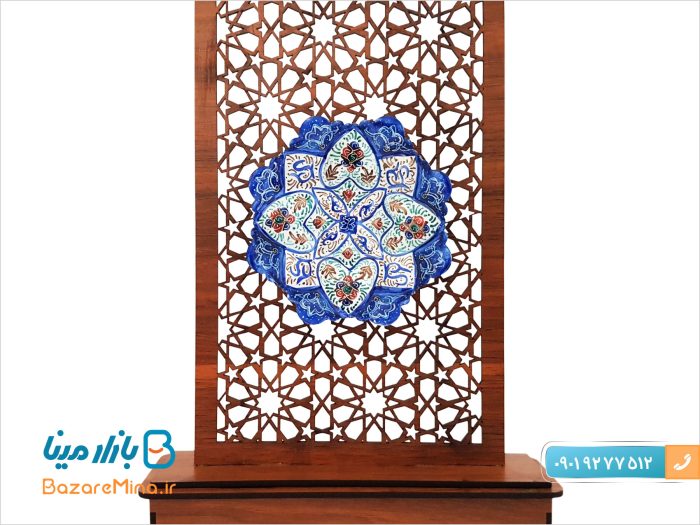تندیس مشبک چوبی و میناکاری طرح پارسه