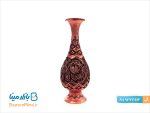 گلدان قلمزنی ۲۵ سانتی طرح گل و مرغ