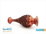 گلدان قلمزنی ۲۵ سانتی طرح گل و مرغ