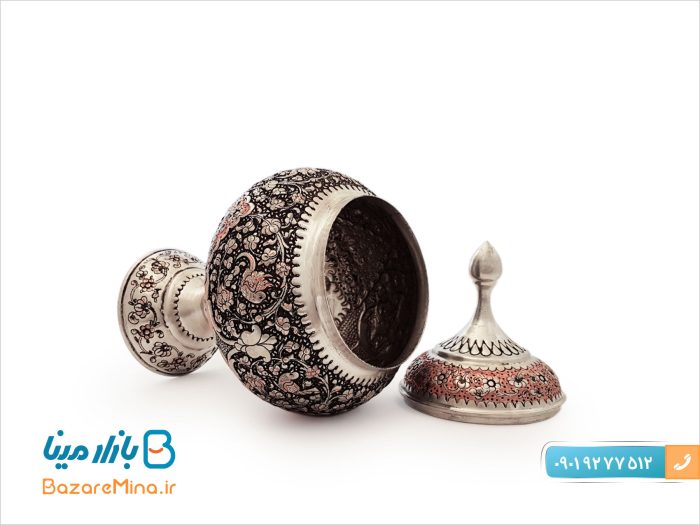 شکلات خوری پایه دار مسی قلمزنی