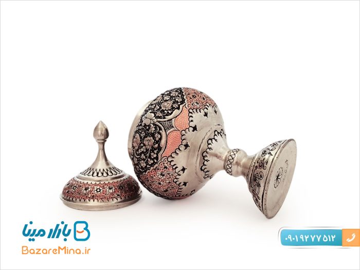 شکلات خوری پایه دار مسی قلمزنی