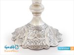 کشکول قلمزنی پایه دار و دسته دار نقره نما