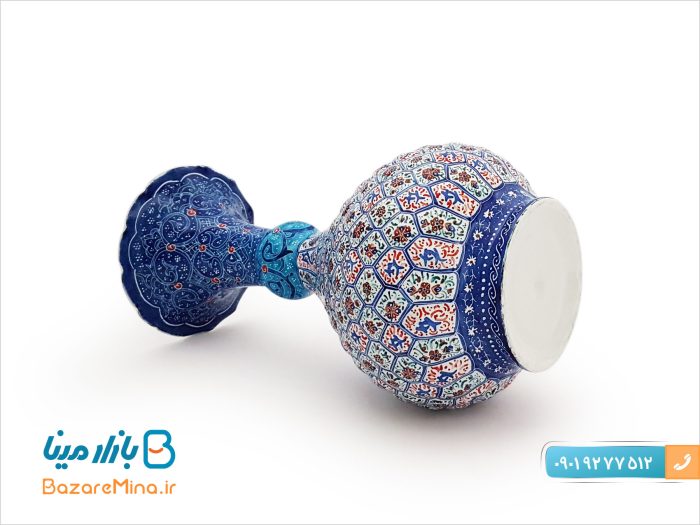 گلدان شکم دار میناکاری