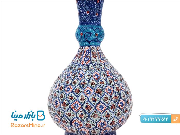 گلدان شکم دار میناکاری