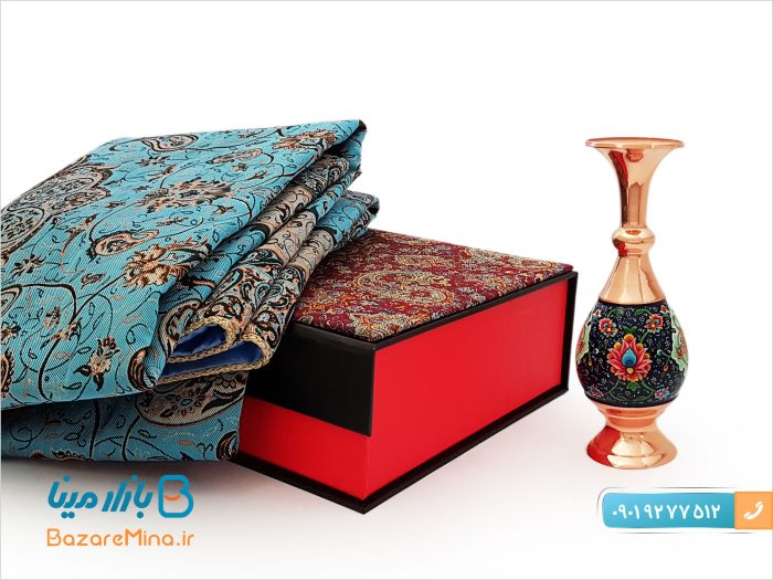 ست گلدان مسی پرداز و ترمه