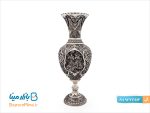 گلدان قلمزنی پایه دار لاله ایی