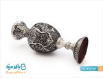گلدان قلمزنی پایه دار لاله ایی