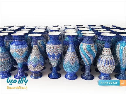 هدایای تبلیغاتی صنایع دستی و میناکاری اصفهان فروش عمده گلدان میناکاری
