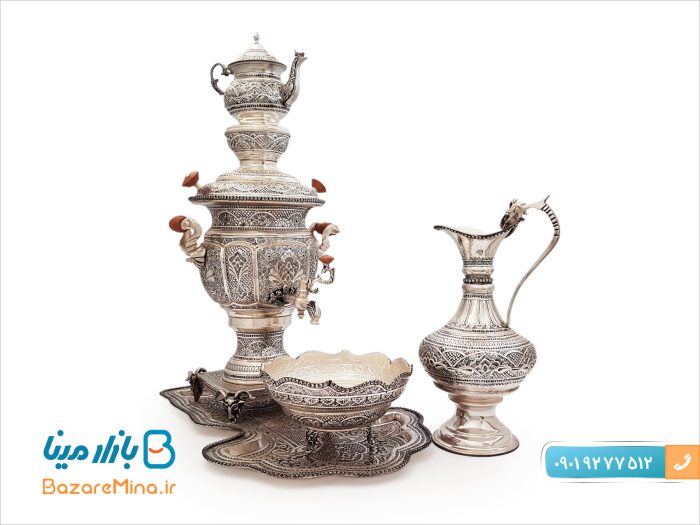 سماور دکوری تزئینی قلمزنی نقره نما