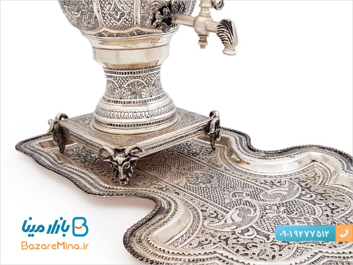 سماور دکوری تزئینی قلمزنی نقره نما