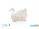 جای دستمال کاغذی رومیزی ملیله کاری طرح قو