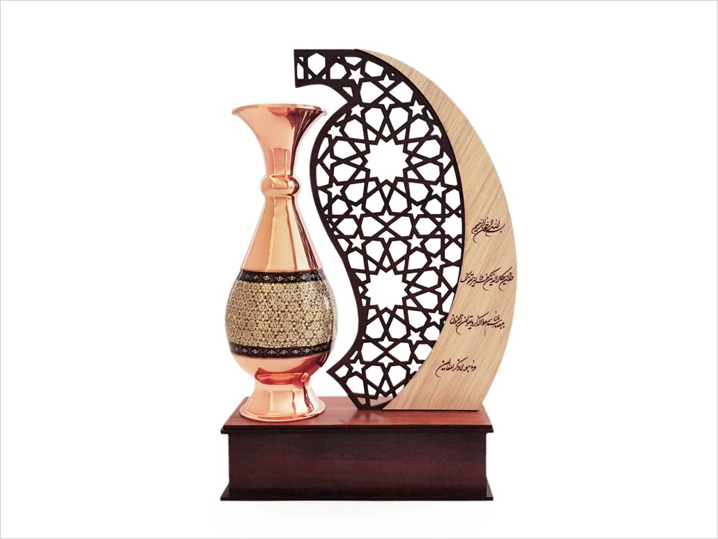 تندیس هدیه خاتم کاری