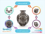 گلدان قلم زنی برجسته