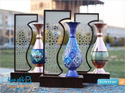 تندیس گلدان میناکاری سایز بزرگ