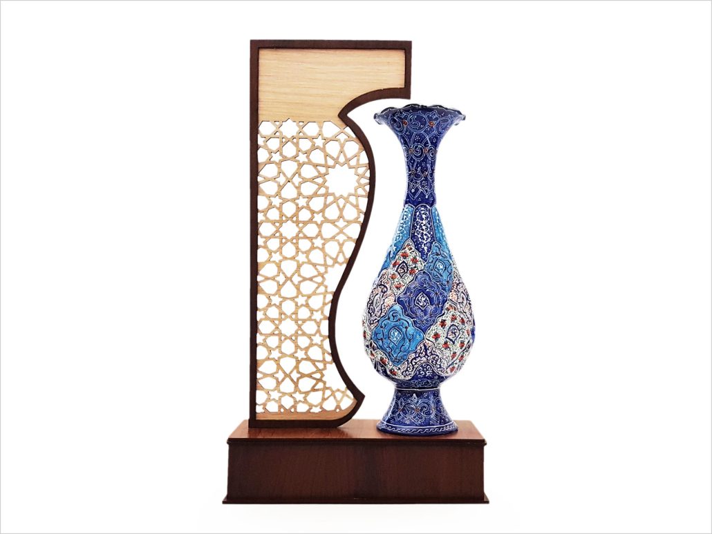 تندیس گلدان میناکاری سایز بزرگ
