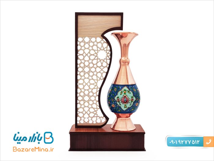 تندیس گلدان مس و پرداز