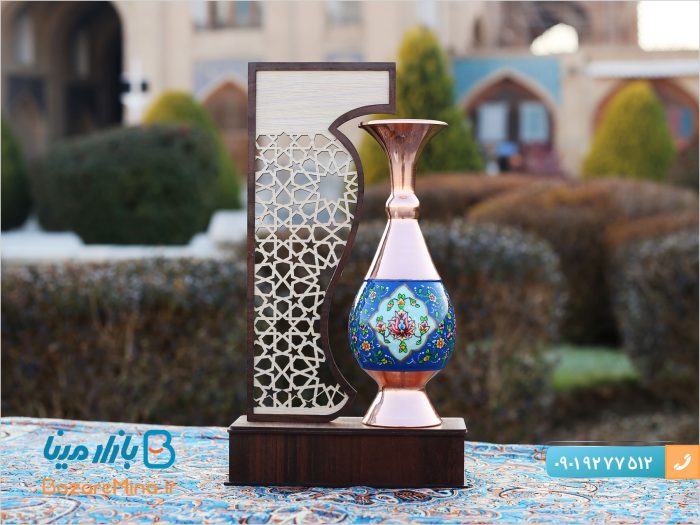 تندیس گلدان مس و پرداز