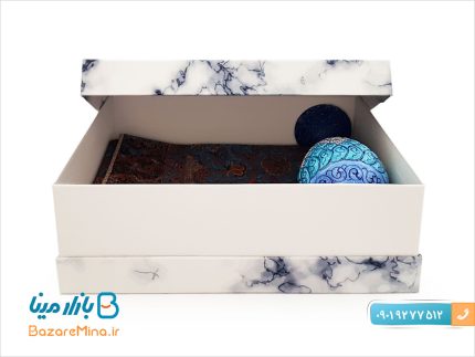 باکس هدیه ترمه و گلدان میناکاری