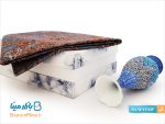 باکس هدیه ترمه و گلدان میناکاری