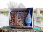 باکس هدیه ترمه و گلدان میناکاری