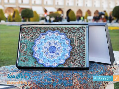 ست هدیه تبلیغاتی ترمه و بشقاب میناکاری