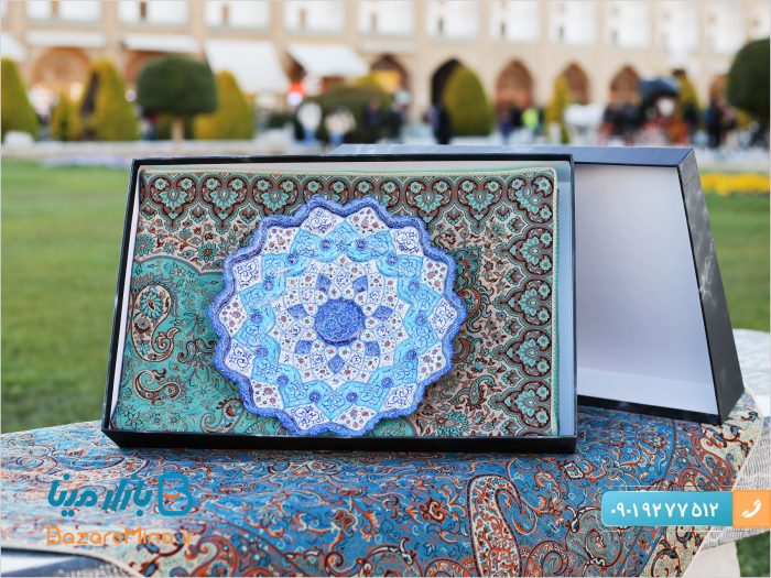 ست هدیه تبلیغاتی ترمه و بشقاب میناکاری