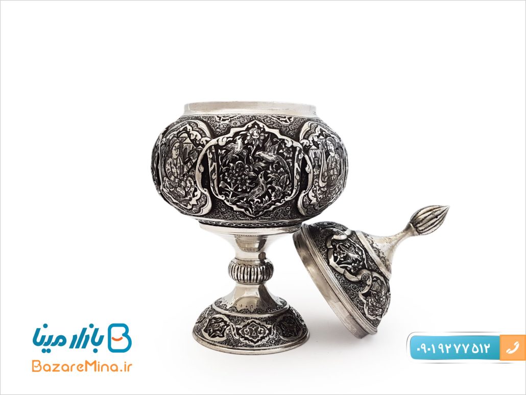 شکلات خوری قلم زنی پایه دار