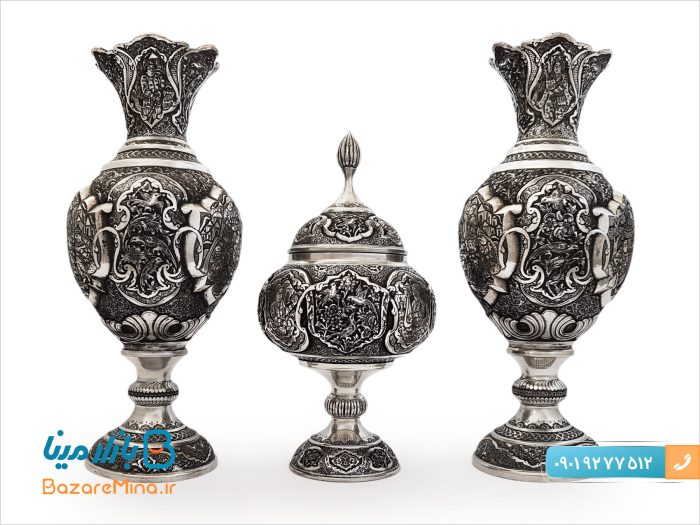 شکلات خوری قلم زنی پایه دار