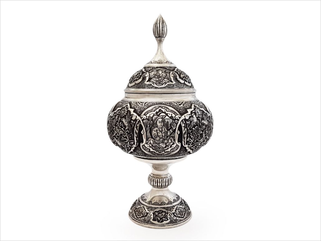 شکلات خوری قلم زنی پایه دار