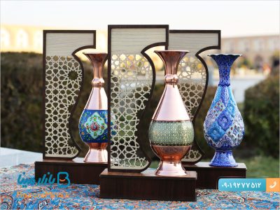 تندیس گلدان خاتم کاری سایز بزرگ