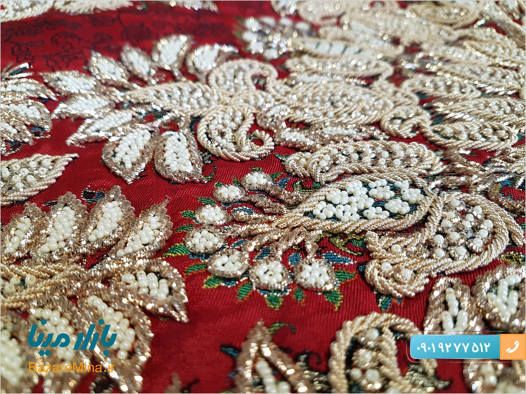 انواع سرمه دوزی روی ترمه یزد با طرح های سنتی سرمه دوزی در ایران