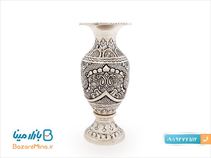 گلدان قلم زنی نقره نما
