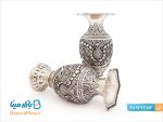 گلدان قلم زنی نقره نما