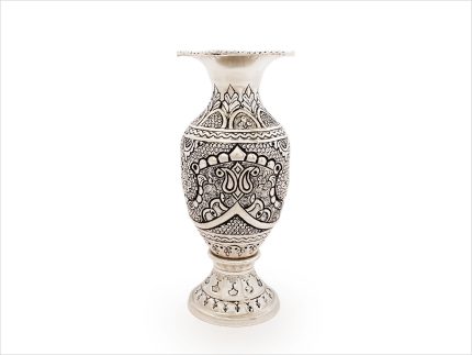 گلدان قلم زنی نقره نما