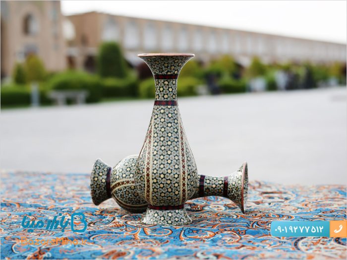 گلدان تمام خاتم کاری