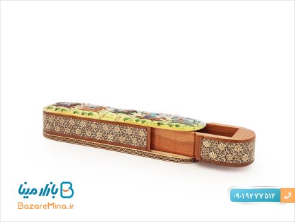 قلمدان کشویی خاتم کاری