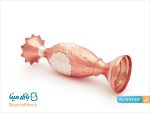 گلدان قلمزنی دو رنگ مسی نقره ای