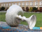 کاسه پایه دار قلمزنی طرح نقره