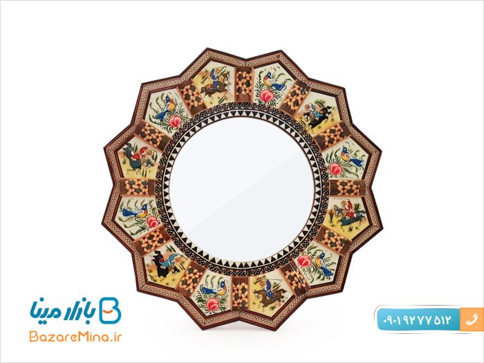 آینه با قاب خاتم کاری