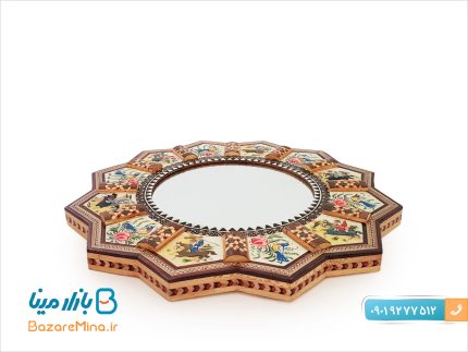 آینه با قاب خاتم کاری