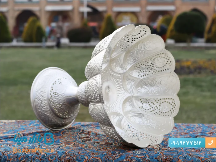 میوه خوری قلمزنی مشبک نقره نما