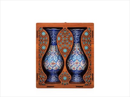 جفت گلدان میناکاری