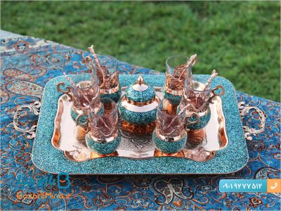 سرویس چای خوری فیروزه کوبی
