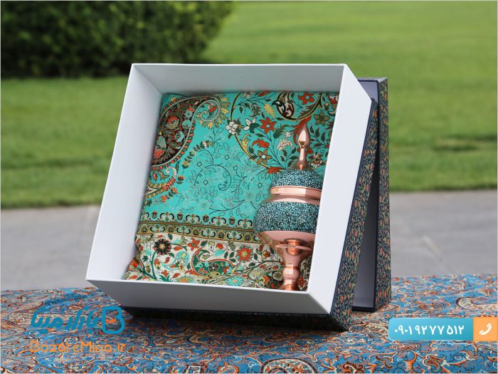 ست شکلات خوری فیروزه کوبی و ترمه