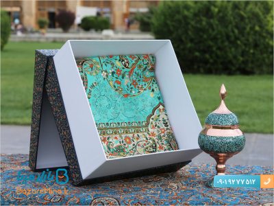 ست شکلات خوری فیروزه کوبی و ترمه