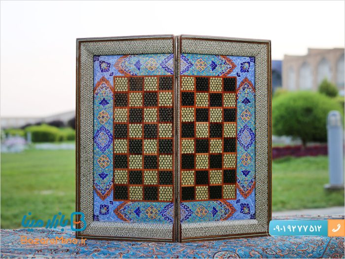 تخته نرد و شطرنج خاتم کاری نقاشی تذهیب