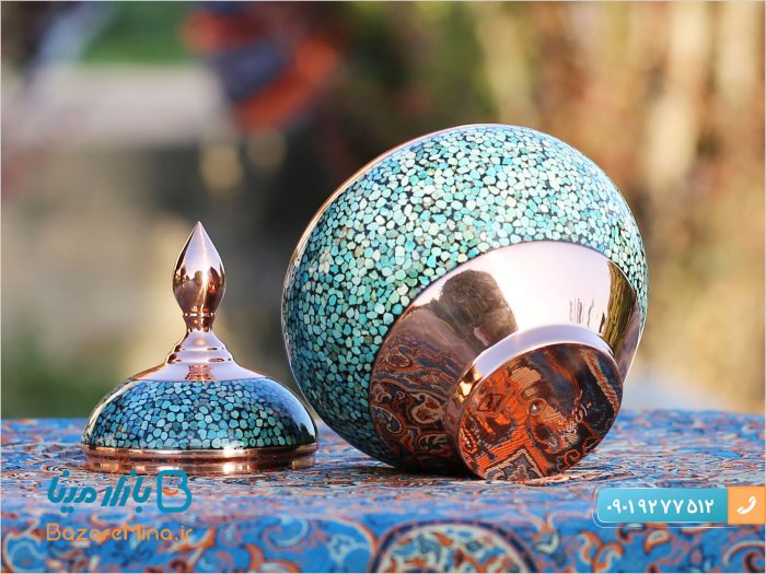قندان فیروزه کوبی مدل سیبی