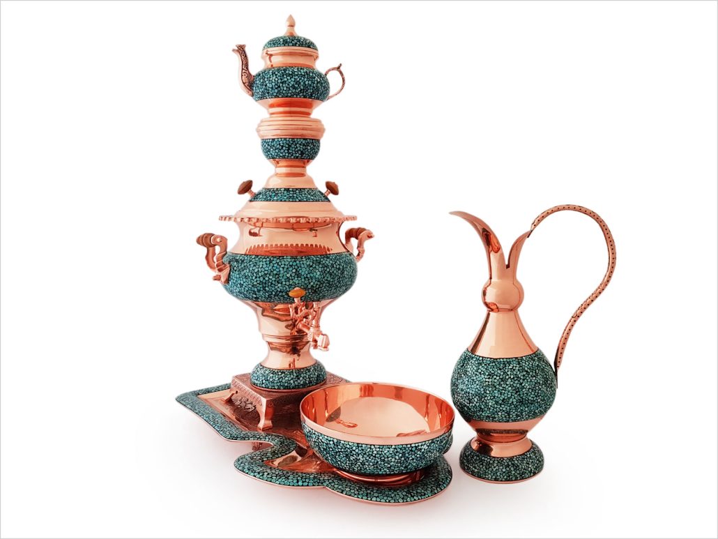 سرویس سماور فیروزه کوب آقاجانی