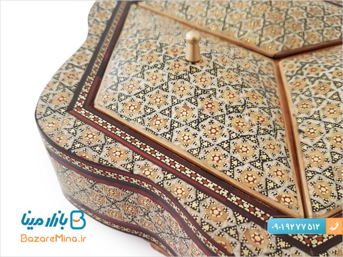شکلات خوری خاتم کاری سه درب