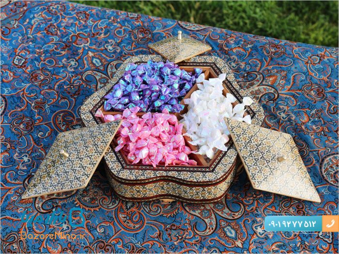 شکلات خوری خاتم کاری سه درب